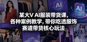某大V AI服装带货课，各种案例教学，带你吃透服饰赛道带货核心玩法-聊项目