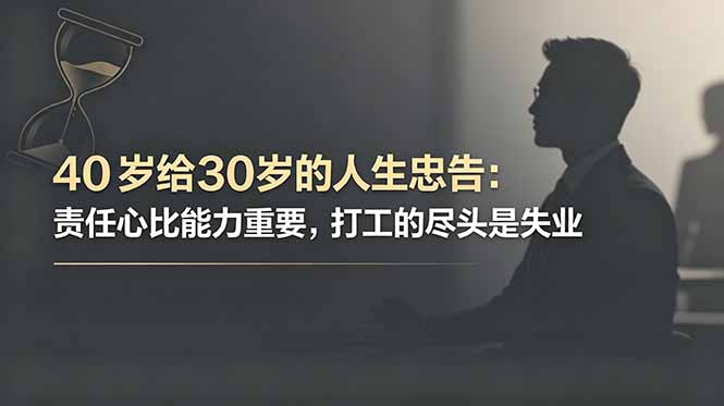 付费文章：40岁给30岁的人生忠告：责任心比能力重要，打工的尽头是失业-聊项目