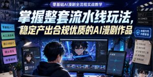 零基础AI漫剧全流程实战教学，掌握整套流水线玩法，稳定产出合规优质的AI漫剧作品-聊项目