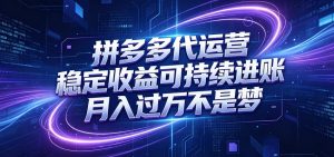 拼多多代运营，小白也能轻松月入过万，真实运营数据可查，全托管代运营-聊项目
