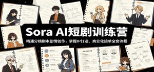 Sora AI短剧训练营：精通分镜剧本剧情创作，掌握IP打造、商业化接单全套流程-聊项目