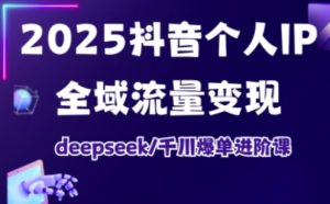 抖音个人IP全域流量变现进阶课，deepseek千川爆单进阶课(更新2026年06月)-聊项目