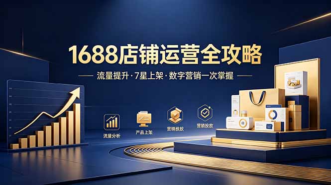 1688店铺没流量？产品上架不到7星？数字营销不会投？全套运营技能一次学(更新6月-聊项目