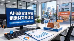 AI电商实体营销素材完整课程，AI创意短片完美复刻实景，实体店一键生成宣传引流短视频-聊项目
